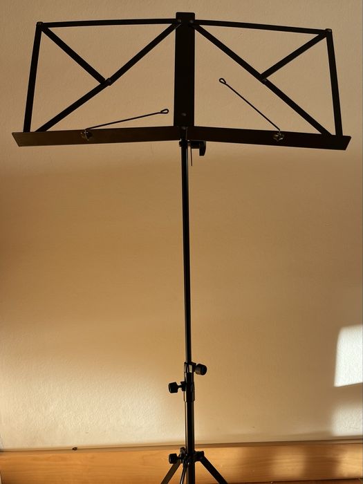 Suporte tripé p/ pautas + Palhetas e Capotraste