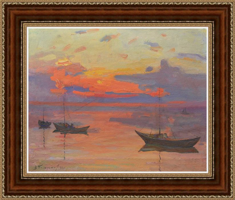 Пузырьков Виктор (1918-1999). Море. Вечер. Крым. - Народный худ. СССР
