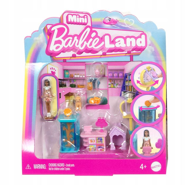 Sklepik zoologiczny Barbie Mini BarbieLand Lalka i Zestaw Mattel 4+ JCR30