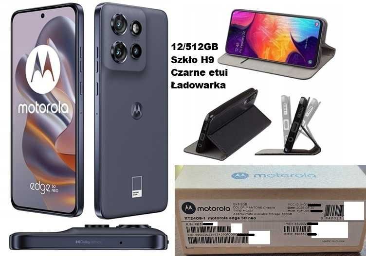 Smartfon Motorola Edge 50 Neo 12/512GB - jak nowy, gwarancja do 02.01.2028r + dodatki, żadnych uszkodzeń.
