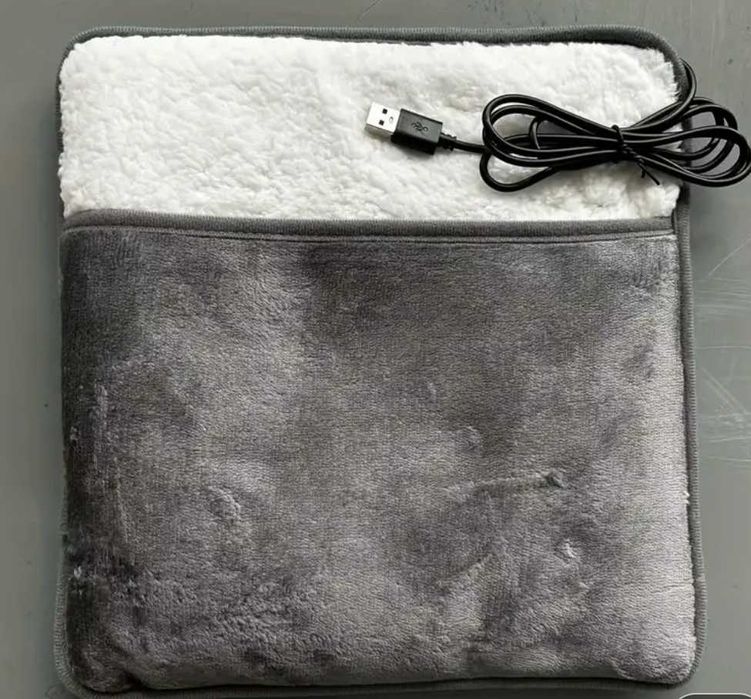 Электрогрелка плюшевая грелка для ног рук тела с съемным чехлом от usb