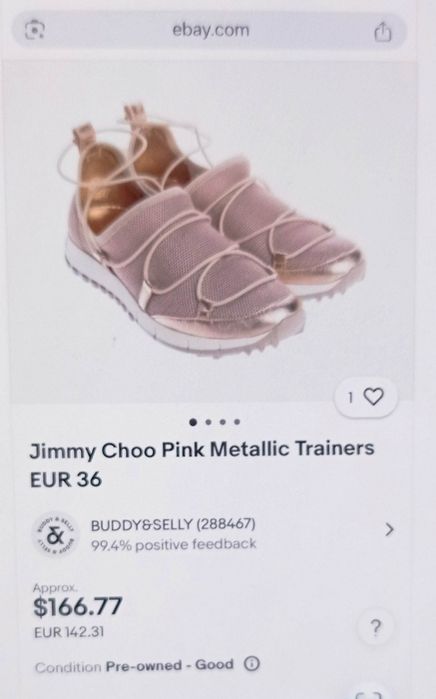 Jimmy Choo Pink Metallic Trainers, 41р.