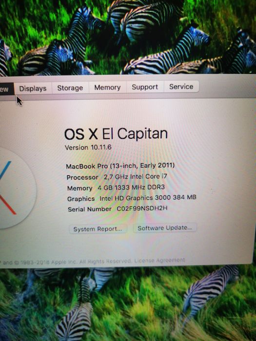 Macbook pro 2011. 4Gb ram64862375010307121