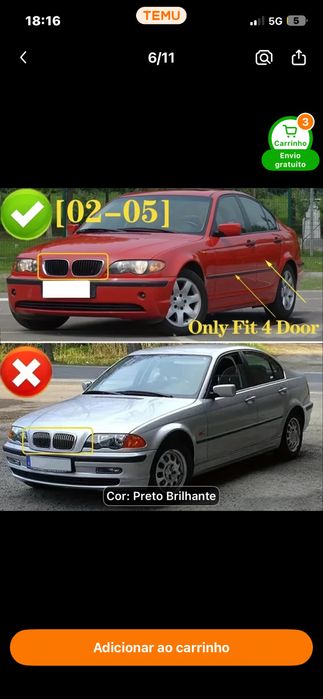 grelhas da frente e46