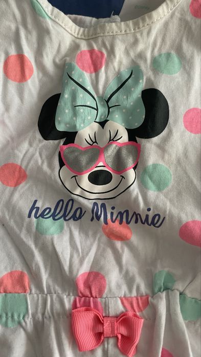 Myszka Minnie dziewczynka disney Baby 74 ramper groszki grochy
