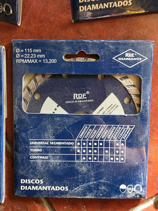 Discos diamantados RDF, Discos SAIT, Lixas P360 e P220 NOVO