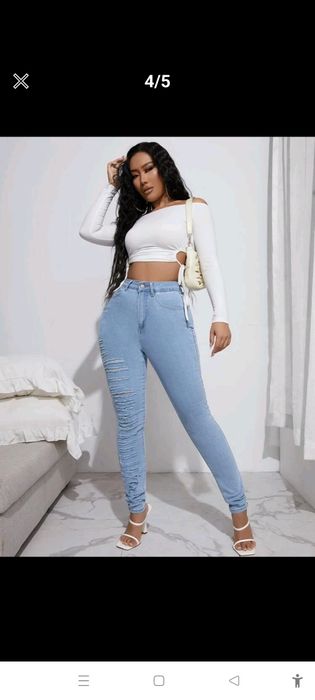 NOWE Spodnie wysoki stan m/l