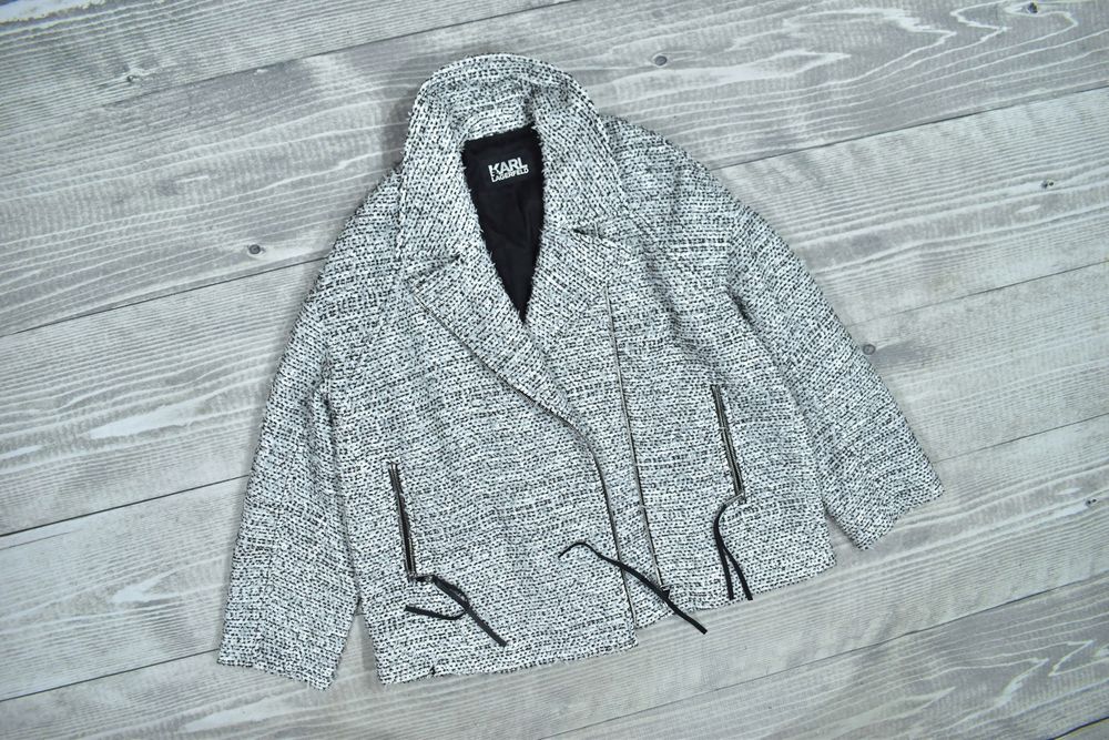 Karl Lagerfeld Kurtka Z Mieszanki Materiałów Biker Jacket Oversize 40