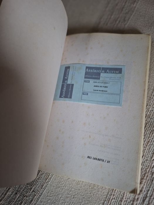 Anéis de Fumo Laurie Anderson Assirio & Alvim