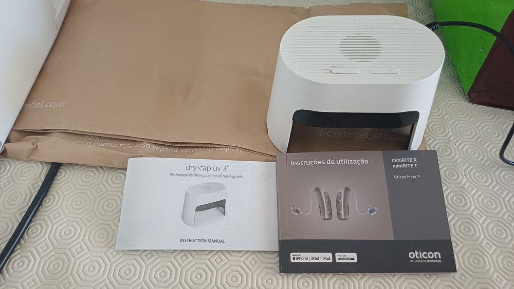 Aparelho medico Auditivo Oticon - Auricular esquerdo +Dry cap UV3