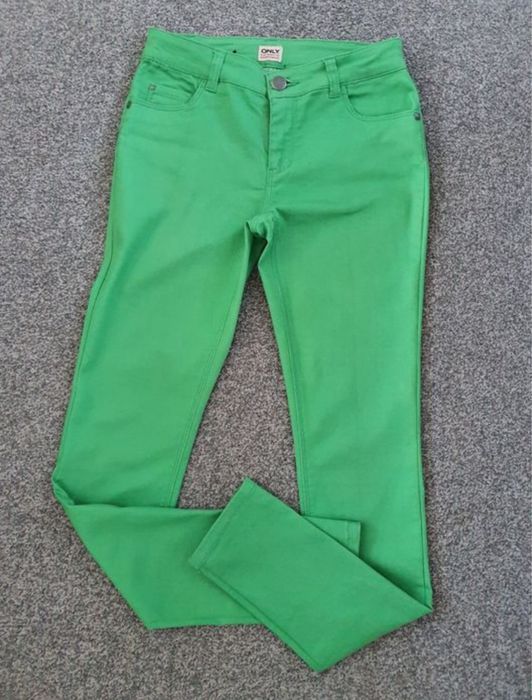Zielone spodnie rurki skinny Only 36 s