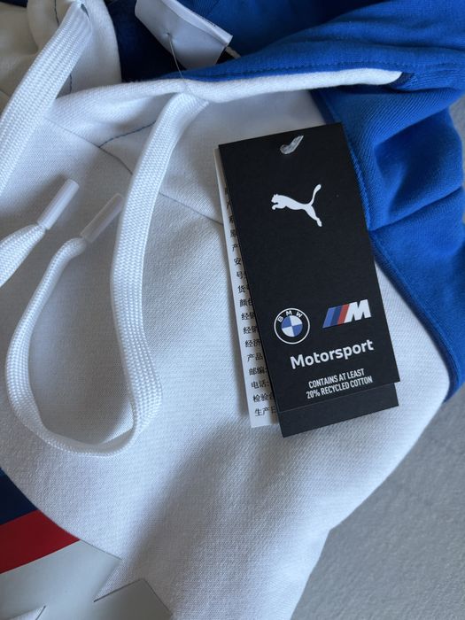 Puma BMW M Motorsport Bluza z Kapturem Biała Niebieska XL Nowa