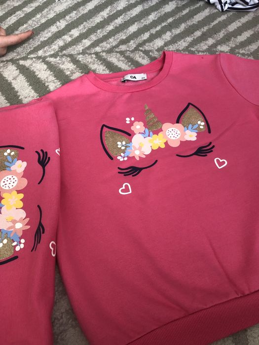 Bluzy dla bliźniaczek  różowe 2 szt .rozm 134