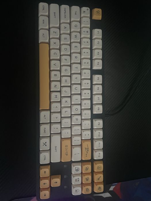 Klawiatura Gamingowa Custom PBT Silver Monkey kalih brown rgb hotswap