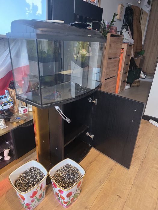 Akwarium panoramiczne z szafką 112l