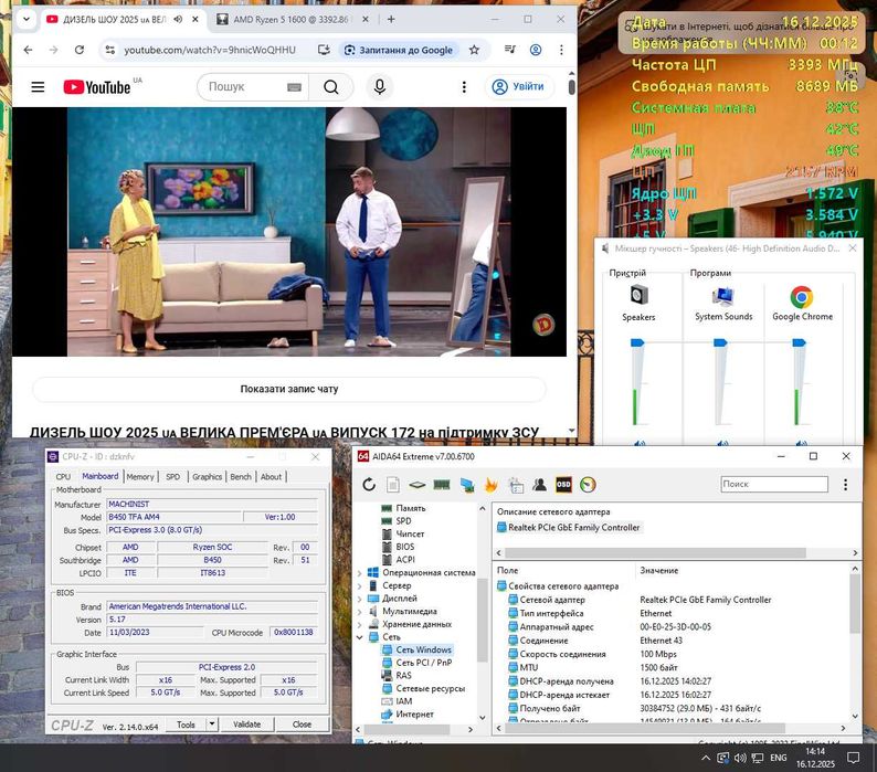 Дешевий комплект Amd AM4 сокет з можливістью Апгрейда.B450,12Gb ,M2.