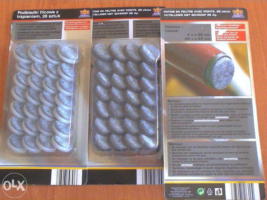 Podkładki filcowe do mebli 28 z gwoździem lub zestaw 98 szt