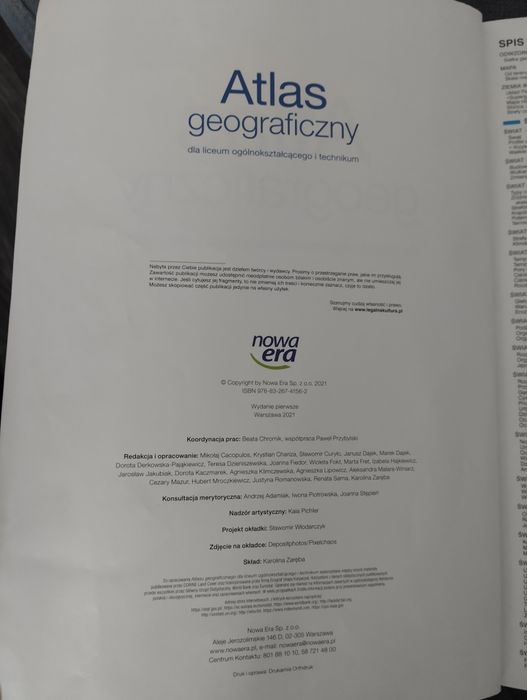 Atlas geograficzny Nowa era liceum i technikum
