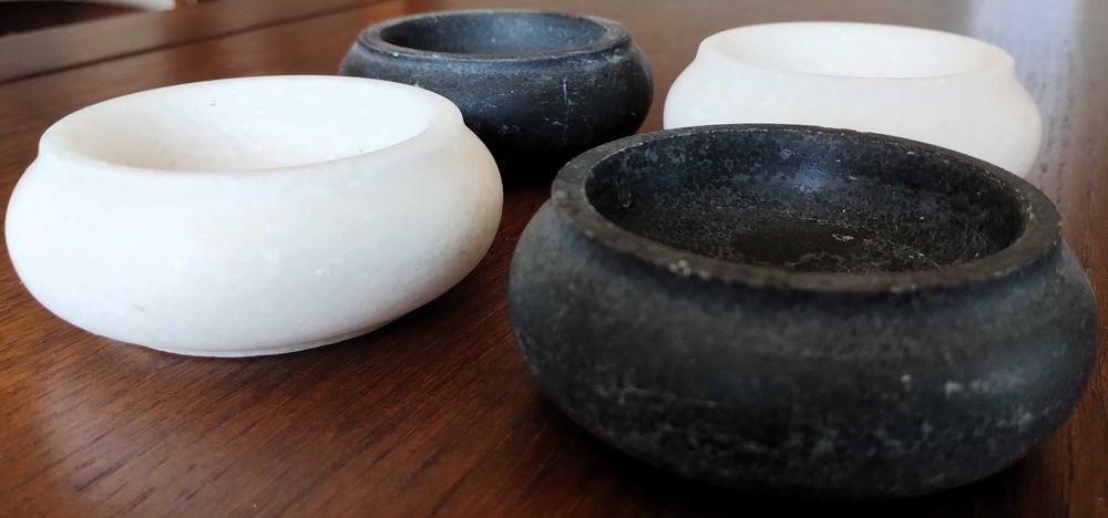 Set of 4 Solid Polished Stone Jars64861514508674123