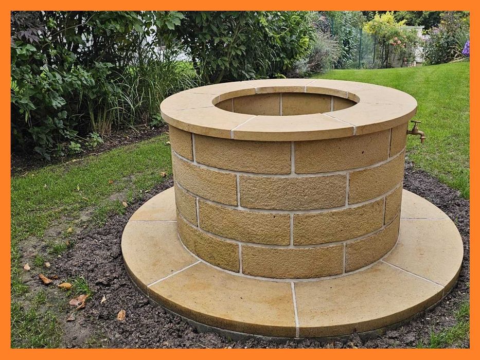 Studnia z piaskowca | Studnia ogrodowa |R120cm r80cm H60cm| Na wymiar