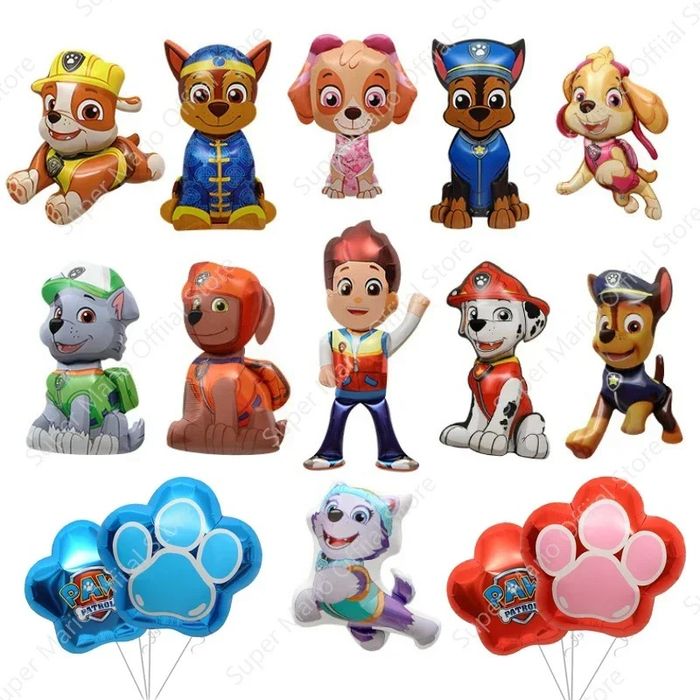 Фольгированные шарики на день рождения годик щенячий патруль зверята