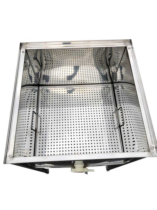 Стіл для розпечатування сот — 50 см. Плоский кошик — пластиковий кран