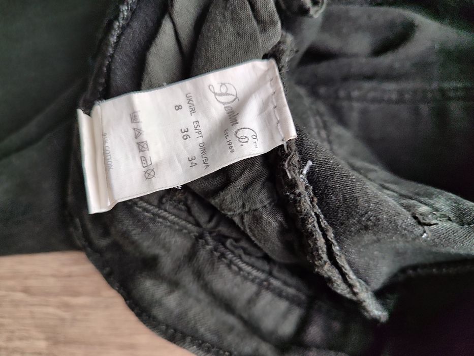 Ciemnozielone spodnie jeansowe rurki 34/36 DenimCo XS/S