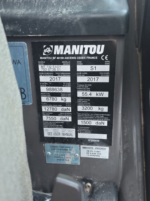 Manitou MT 732 Easy – 2017 – 3.200 kg – Excelente Estado