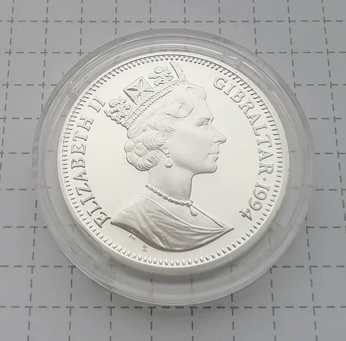 Гібралтар 14 екю 1994р. СРІБЛО. Оригінал. Сертифікат.