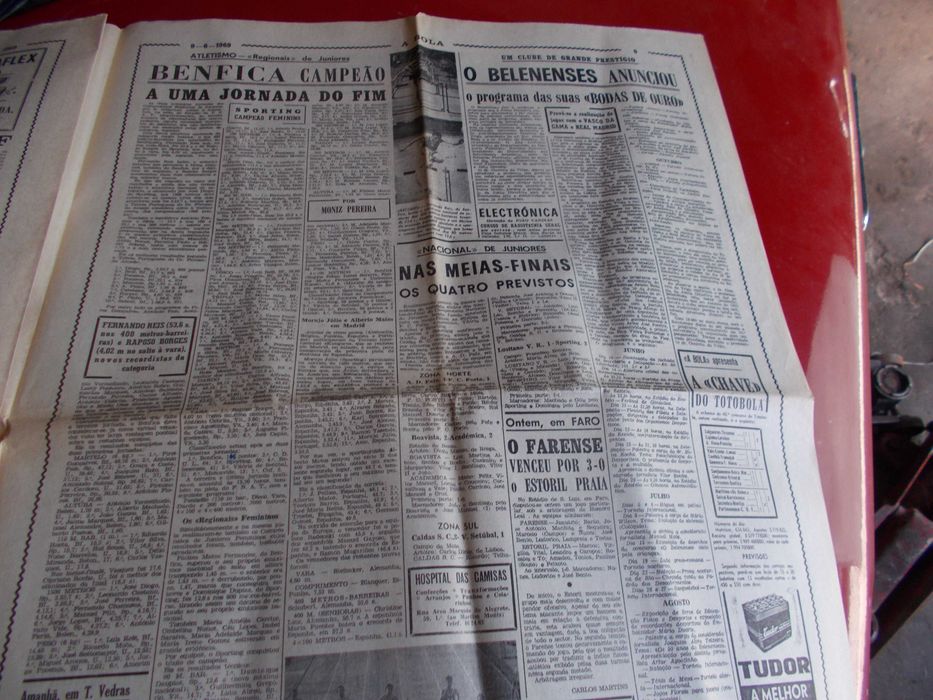 A Bola. 9 Junho 1969. Sporting 1 Académica 2.