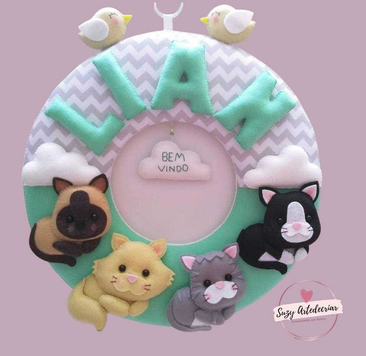 Guirlanda Maternidade Criança Gatinhos