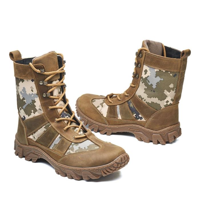 Легкі тактичні чоловічі берці шкіряні + вставки кордура берцы легкие