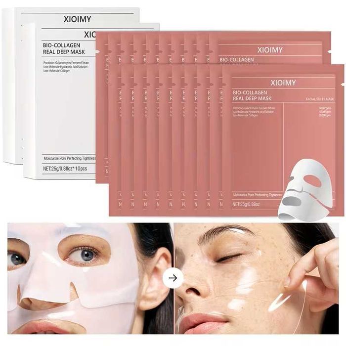 Zestaw Maseczka Kolagenowa W Płachcie Nawilżająca Pielęgnacja Twarzy!!