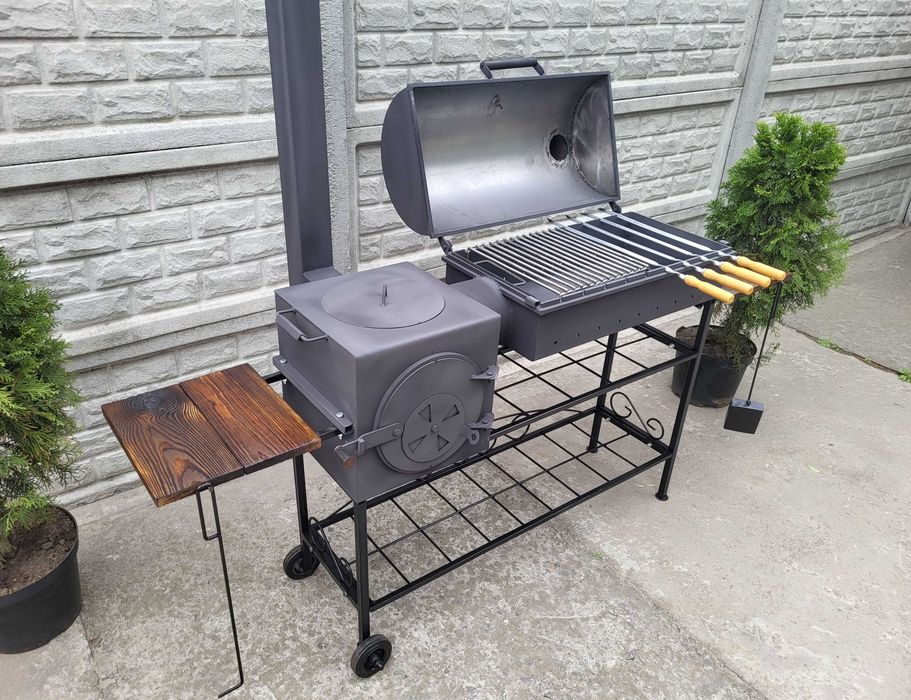 ГАРАНТИЯ! -17%! 3/5 мм! Мангал Барбекю / Коптильня / Печь под Казан