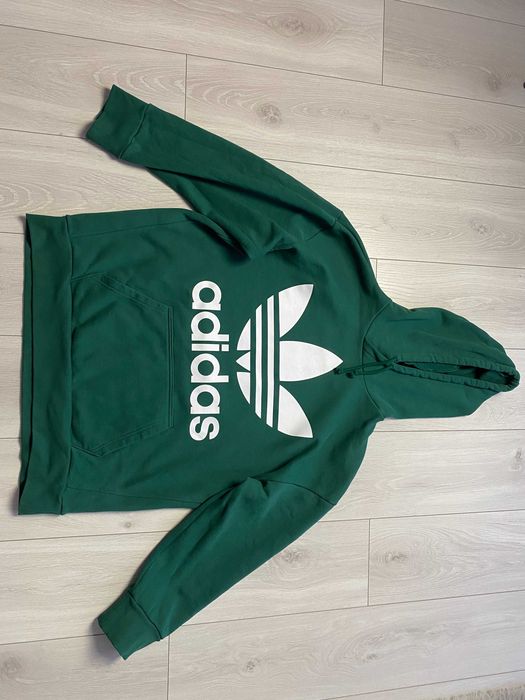 ADIDAS r.M/L oryginalna duża bluza z kapturem męska oversize stan BDB