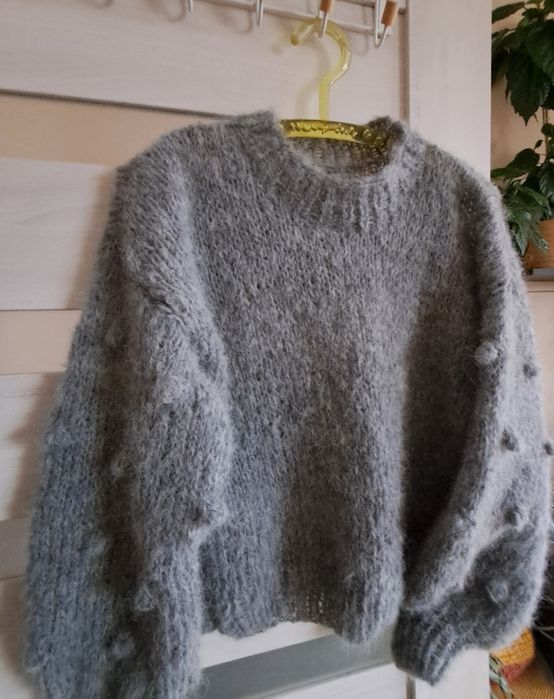 Puszysty sweter Alpaka  z Merino. Handmade.