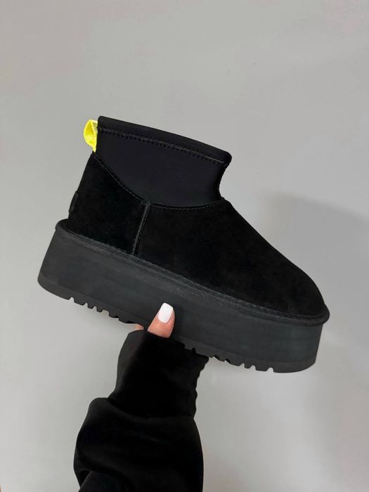 Женские угги UGG Mini Dipper Black жіночі уггі уги угг на платформе