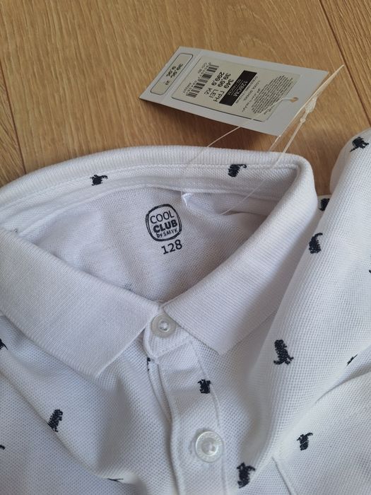 R 128 elegancki komplet Cool Club jeansy joggery  polo