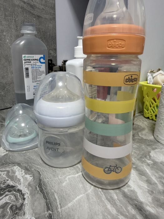 Неоновые соски 0-6, пляшка для  годування   philips avent, chicco