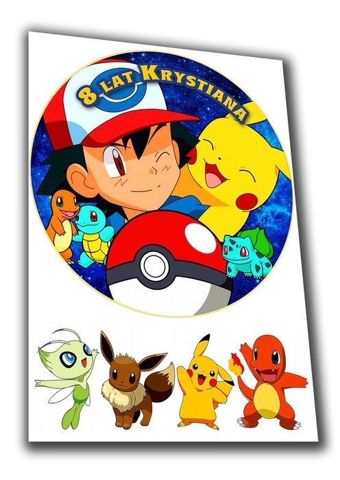 Opłatek na tort Gruby 0,6 Pokemon