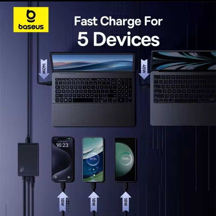 Потужний зарядний пристрій Baseus 240 Вт GaN