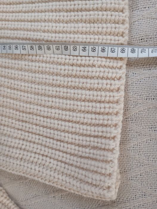 ZARA S-M owersizowy sweter gruby splot kolor ecru