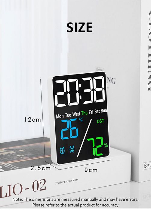 Budzik zegar elektroniczny LED cyfrowy stojący alarm termometr USB