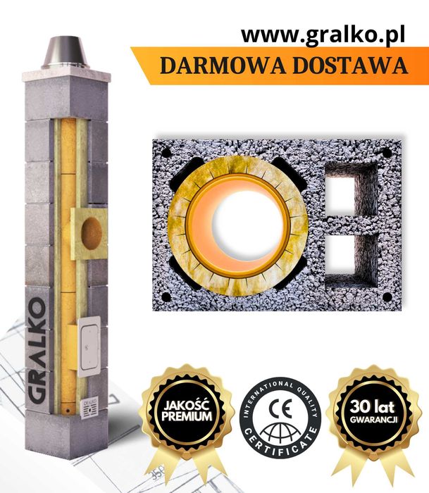 Komin systemowy 6m KW2 fi 200 GRALKO IZOLOWANY System Kominowy