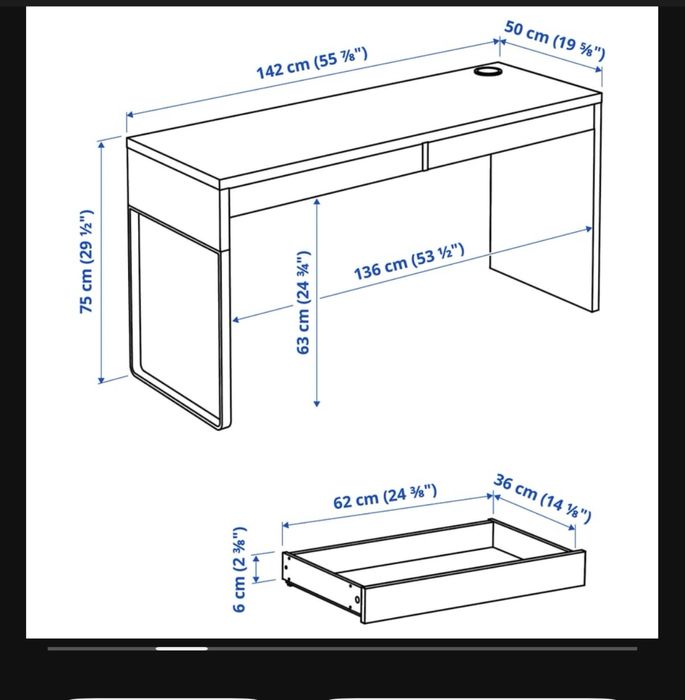 Białe biurko ikea