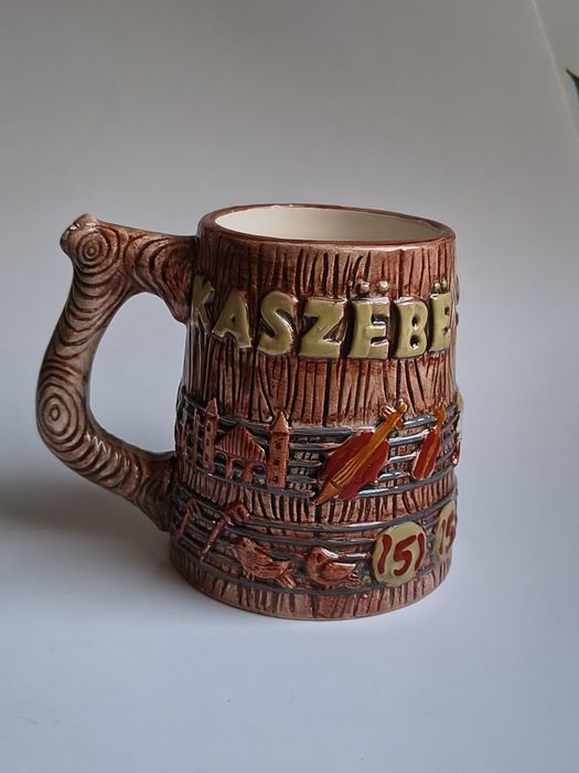 Ceramiczny kubek, folkowy design, Kaszëbë, Szymbark.