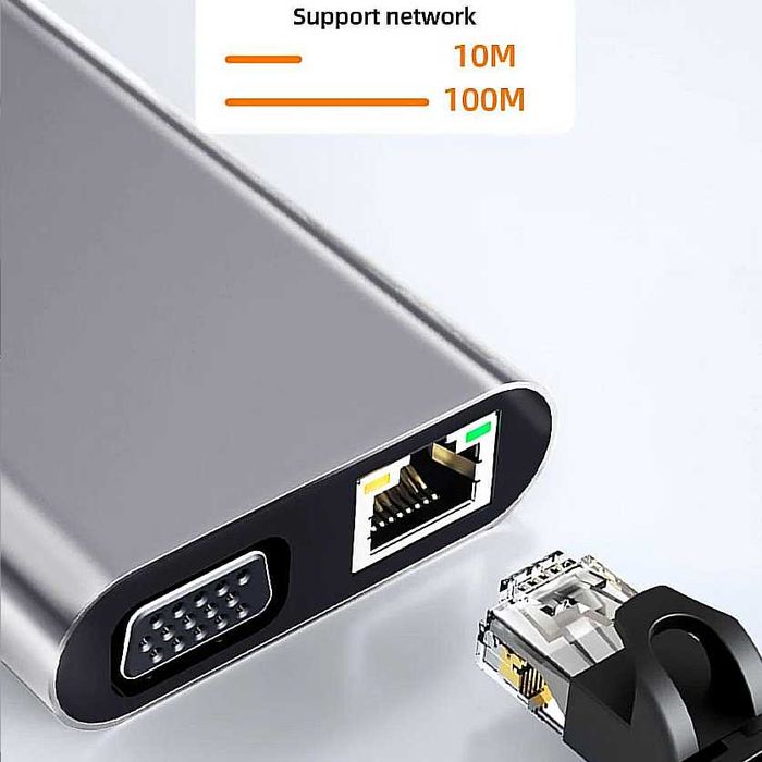11-в-1 USB C-концентратор Док-станція Спліттер Splitter