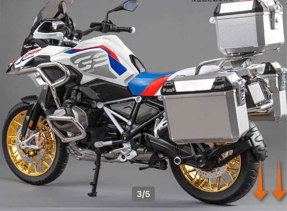 BMW R1250 GS com malas. Tamanho 1:6. Lindissima