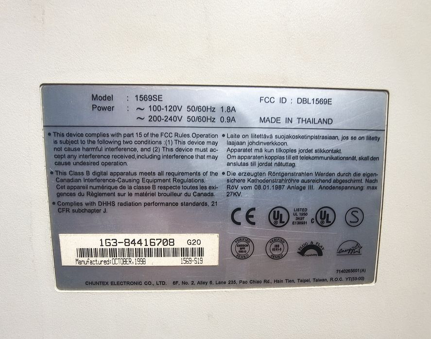 Monitor CTX 1559SE - kineskopowy monitor 15 cali