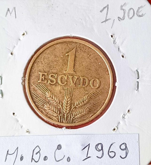 Moedas de 1 escudo da 3ª República Portuguesa (Bronze)